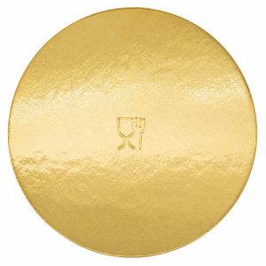 Vassoio Tondo Liscio Ø 24 cm Oro/Nero – Cartone da 5 kg