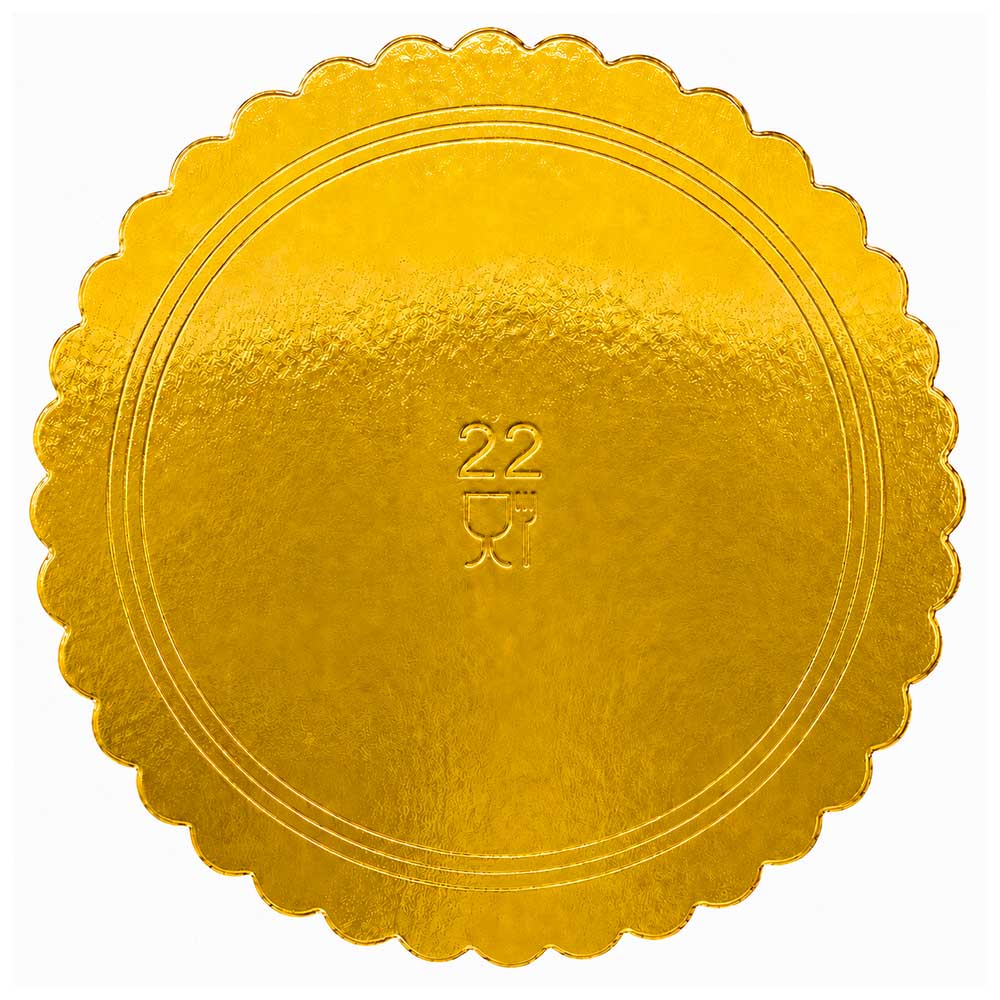 Vassoio Tondo Cappato Ø 22 cm Oro/Nero – Cartone da 5 kg