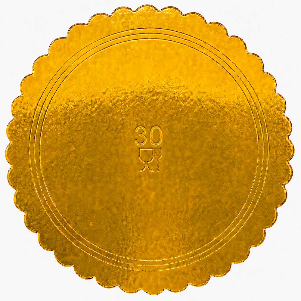 Vassoio Tondo Cappato Ø 30 cm Oro/Nero – Cartone da 5 kg