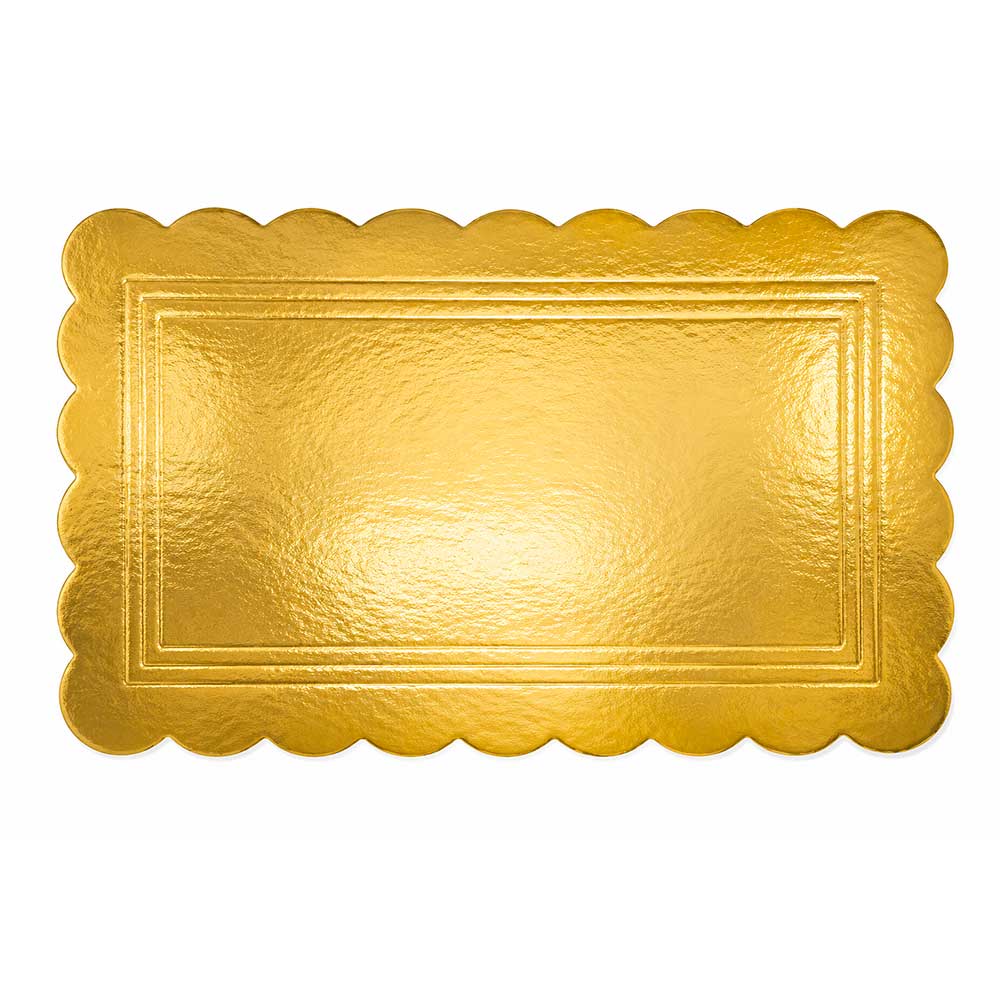 Vassoio Rettangolare Cappato 15×30 cm Oro/Nero – Cartone da 5 kg